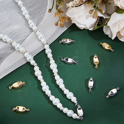 12Pcs 2 Colors Brass Box Clasps KK-BBC0017-39-1