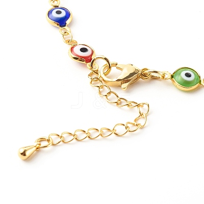 Evil Eye Lampwork Link Chain Bracelet Making AJEW-JB00961-02-1