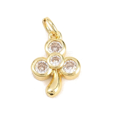 Brass Micro Pave Clear Cubic Zirconia Pendants LS-KK-H273-38G-02-1