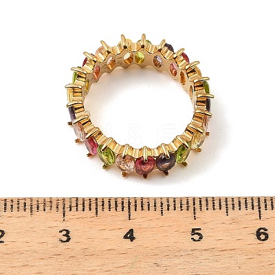 304 Stainless Steel Colorful Cubic Zirconia Finger Rings for Women RJEW-Z143-01G-03-1