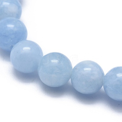 Natural & Dyed White Jade Bead Stretch Bracelets BJEW-K212-B-018-1