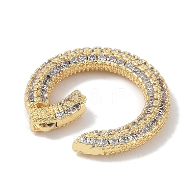 Rack Plating Brass Micro Pave Cubic Zirconia Twister Clasps KK-NH0002-04G-01-1