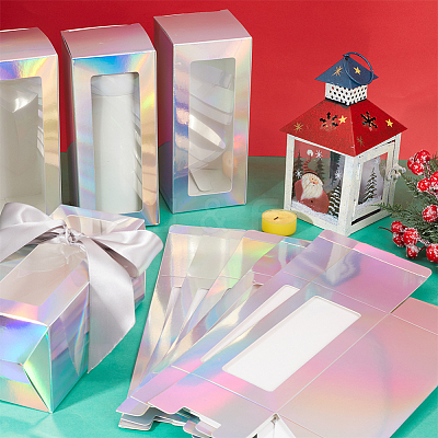 10Pcs Iridescent Cardboard Boxes CON-GF0001-13-1