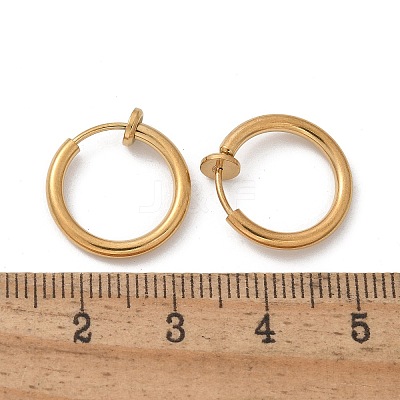 Ion Plating(IP) 304 Stainless Steel Clip-on Earrings EJEW-M218-03B-G-1