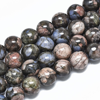 Natural Glaucophane Beads Strands G-R485-12-10mm-1