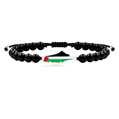 Palestine Map 304 Stainless Steel Enamel Link Bracelets FS-WGEA228-15-1