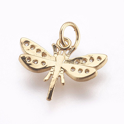 Brass Micro Pave Cubic Zirconia Pendants ZIRC-E152-16G-RS-1