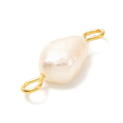 Natural Cultured Freshwater Pearl Beads Links Connectors X1-PALLOY-JF00943-02-1