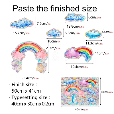 Rainbow & Cloud Rainbow Prism Electrostatic Window Stickers PW-WGA11A0-01-1