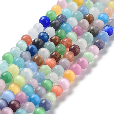 Round Cat Eye Beads Strands CE-R009-02-6mm-1