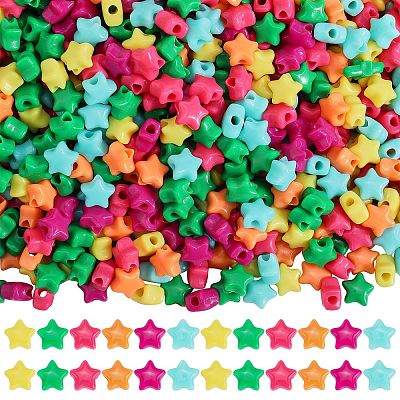 1500Pcs 6 Colors Opaque Acrylic Beads MACR-SZ0001-90B-1