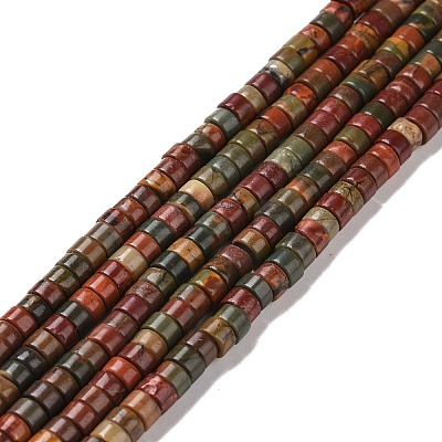 Natural Polychrome Jasper/Picasso Stone/Picasso Jasper Beads Strands G-F631-A50-1