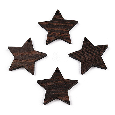 Natural Wenge Wood Pendants WOOD-T023-80-1