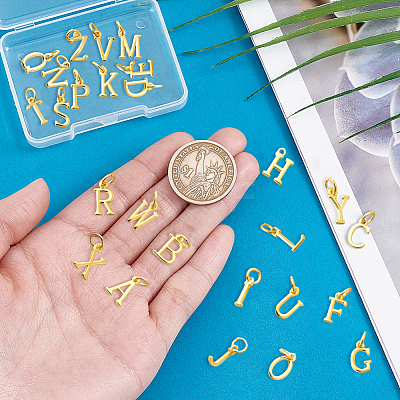 26Pcs 26 Styles Brass Charms KK-PH0011-57-1