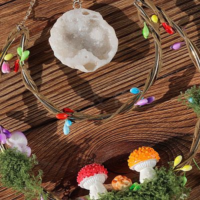 Moon & Star Natural Gemstome Hanging Suncatchers RN-CBA387D-03G-1