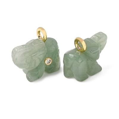 Natural Green Aventurine Carved Pendants G-H357-01G-09-1