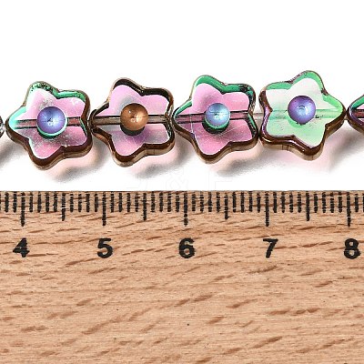 Electroplated Transparent Glass Beads Strands GL-CBA98F0-09E-1