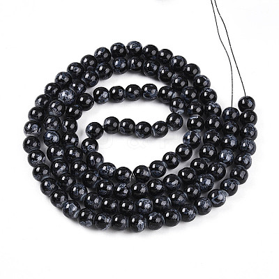 Baking Paint Glass Beads Strands DGLA-N008-8mm-10-1