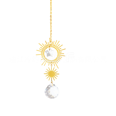 Quartz Crystal Big Pendant Decorations HJEW-PW0001-011A-1