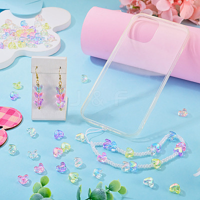 60Pcs UV Plating Transparent Acrylic Beads MACR-TADJ0001-07-1