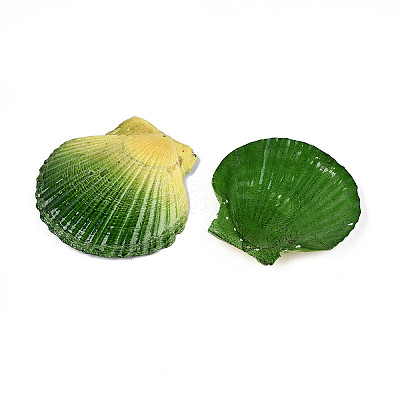 Spray Painted Natural Scallop Shell Big Pendants SSHEL-T017-14E-1