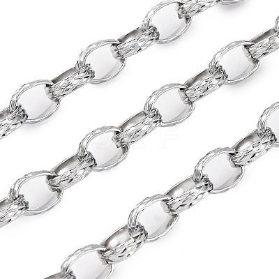 304 Stainless Steel Textured Rolo Chains STAS-P386-08P-1