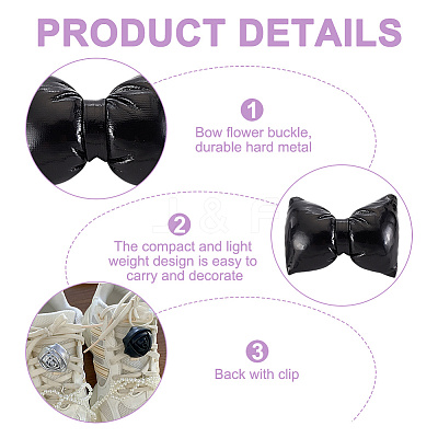 4 Pairs 4 Styles Imitation Leather Shoe Buckle Clips AJEW-FG0004-56-1