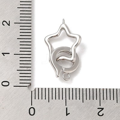 Rhodium Plated 925 Sterling Silver Fold Over Clasps STER-G038-10P-1