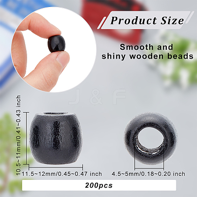 Wood European Beads WOOD-WH0030-24-1