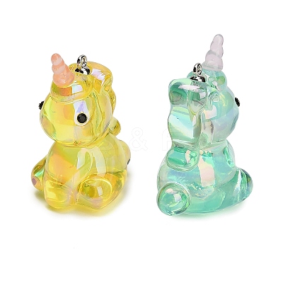 Transparent Acrylic & Brass Pendants AC-CBA6BCC-10-1