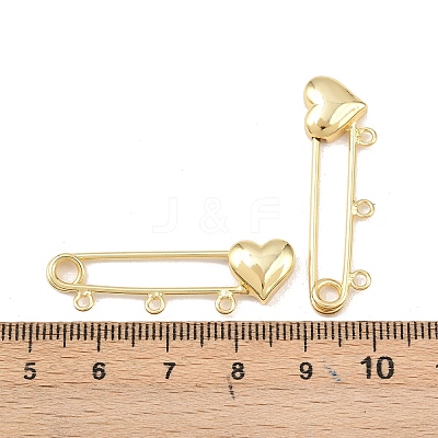 Heart Brass Brooch Findings LS-KK-Z132-01G-01-1
