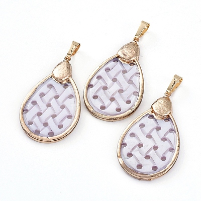 Electroplated Shell Pendants BSHE-G024-02G-1