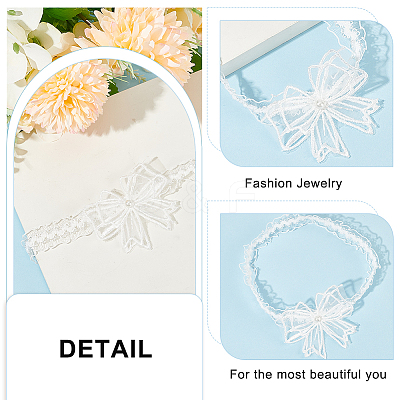 Polyester Lace Elastic Bridal Garters AJEW-WH0007-29-1