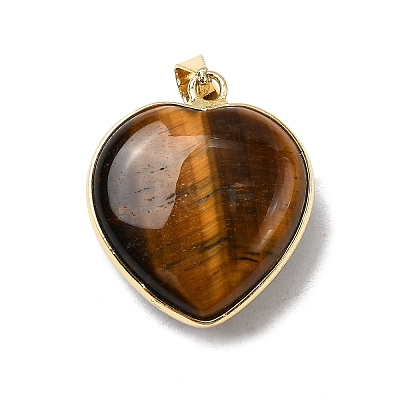 Natural Tiger Eye Pendants G-B149-10G-10-1