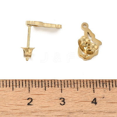 Ion Plating(IP) 304 Stainless Steel Stud Earring Findings STAS-I206-02G-1