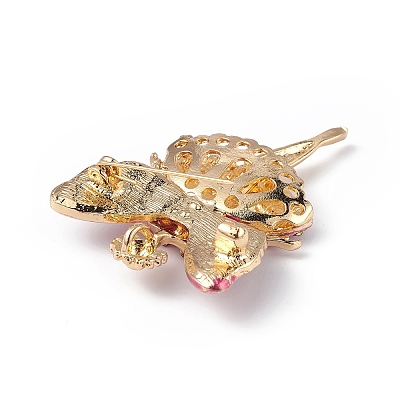 Butterfly Dancer Enamel Pin with Rhinestone JEWB-P016-01G-02-1