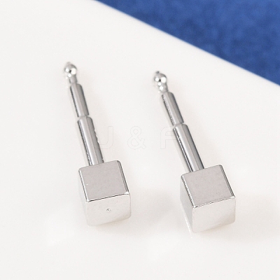 Brass Stud Earrings for Women EJEW-G441-05B-P-1