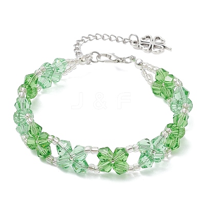 Imitation Austrian Crystal 5301 Bicone Beaded Bracelets for Women BJEW-JB12735-1