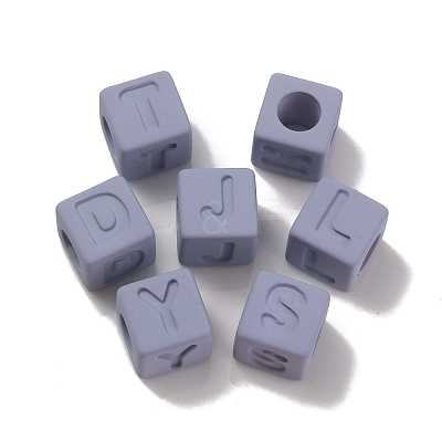 Rubberized Style Transparent Acrylic Beads OACR-K007-014C-1