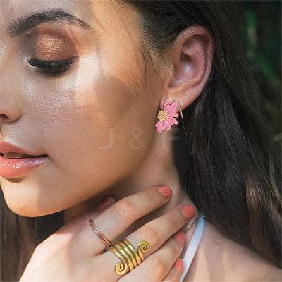 Vintage Flower Stud Earrings for Women JE1095D-1