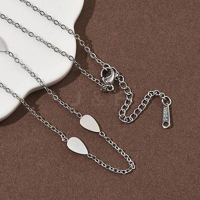 304 Stainless Steel Link Chain Necklaces for Women Men NJEW-K292-01J-P-1
