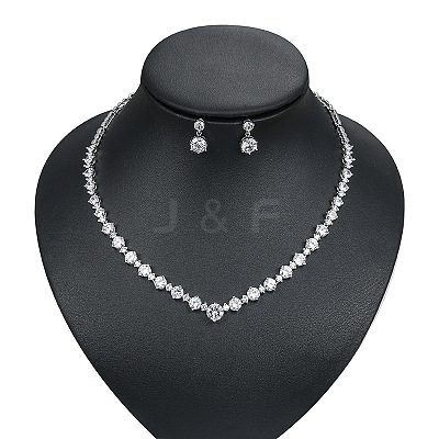 Brass Cubic Zirconia Jewelry Sets FS-WG75FBD-01-1