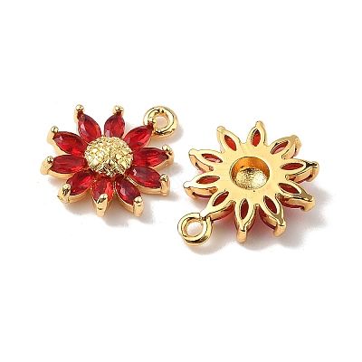 Brass Micro Pave Cubic Zirconia Pendants KK-D373-04B-G-1