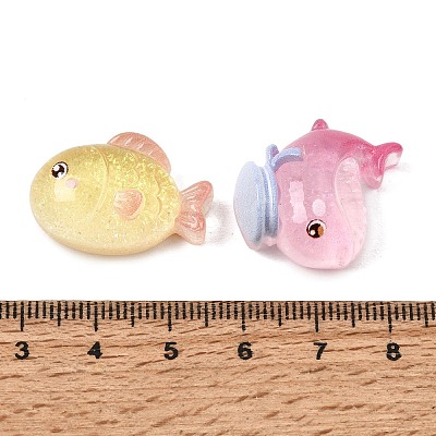 Marine Organism Transparent Resin & Glitter Powder Cabochons RE-CBA2F5E-02-1