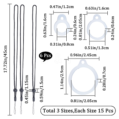 6Pcs Adjustable Polyester Neck Lanyard DIY-GF0008-19-1