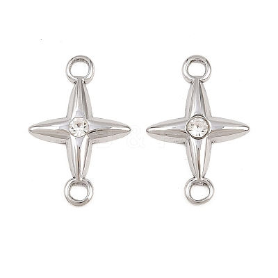 304 Stainless Steel Crystal Rhinestone Connector Charms STAS-P437-14B-P-1
