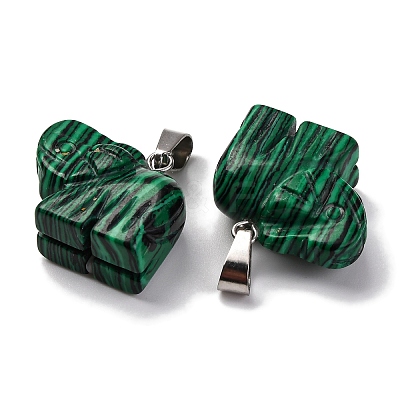 Synthetic Malachite Pendants G-B127-05P-01-1