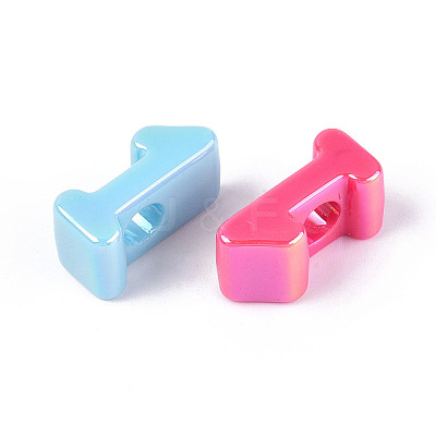 UV Plating Opaque Acrylic European Beads PACR-T017-10A-1