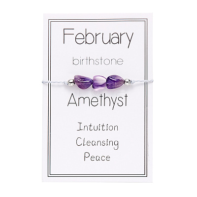 Natural Amethyst Chip Beads Braided Bead Bracelets for Men Women WGC996D-03-1