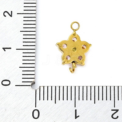 304 Stainless Steel Micro Pave Cubic Zirconia Flower Connector Charms STAS-U042-01G-01-1